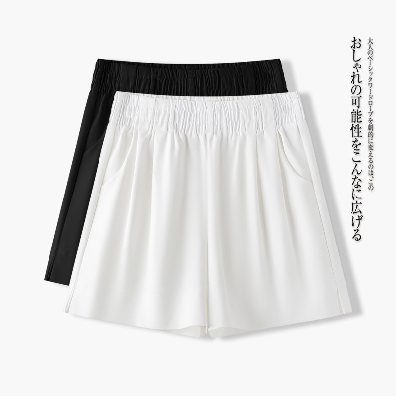 2026 Women's Suit Shorts with a Unique Design, Elastic High-Waisted Wide-Leg Pants, Loose Fit for Outerwear, A-Line Casual Shorts 2026 Women's Suit Shorts with a Unique Design, Elastic High-Waisted Wide-Leg Pants, Loose Fit for Outerwear, A-Line Casual Shorts