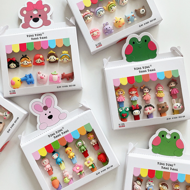 Cute Cartoon Plastic Stoving Varnish Rubber Band 10 Pieces1