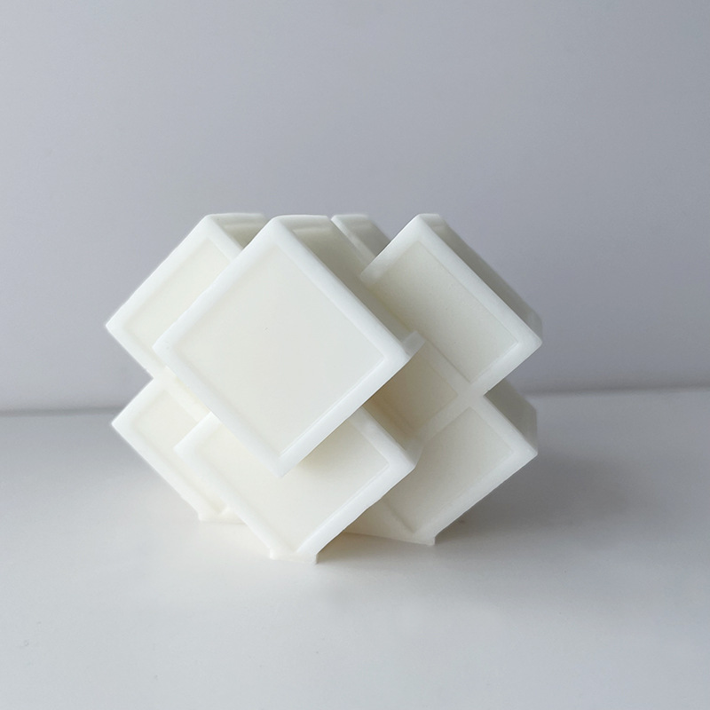 Nuevo creativo geométrico cuadrado vela molde de silicona ins aromaterapia vela decoración fragante piedra molde de yeso