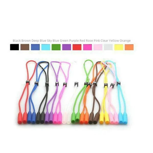 Silicone glasses rope sports glasses rope children adult glasses anti-drop round head buckle silicone glasses rope