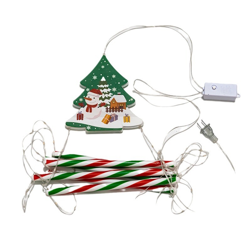 Nueva decoración de Navidad Papá Noel escalada escalera cadena árbol de Navidad decoración de pared luz ambiente nieve escalera luz