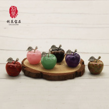 天然水晶苹果 雕刻件摆件 粉晶苹果圣诞节 万圣节平安夜 礼品摆件