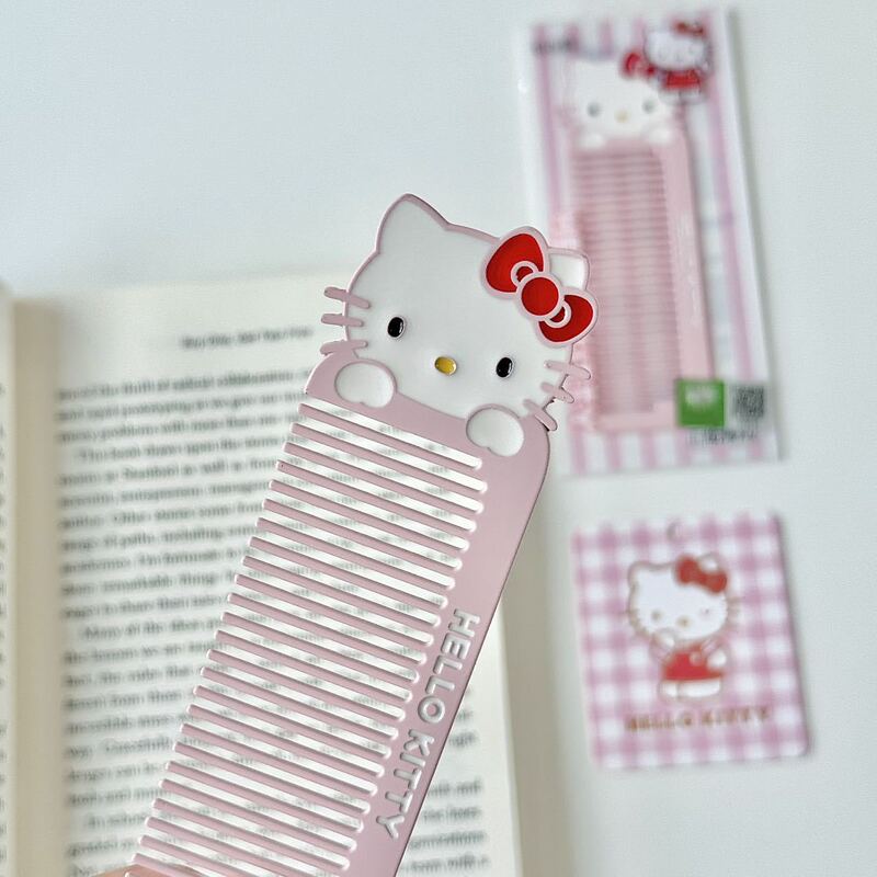 HelloKitty正版三丽鸥便携小梳子金属美发梳ins卡通迷你顺发梳子|undefined
