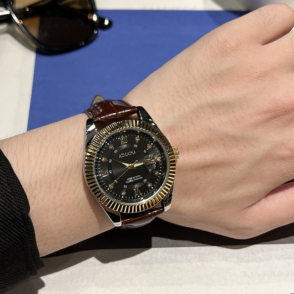 Swiss Brand Luxury Men's Watch Luminous Business Quartz Watch Belt Live Broadcast Foreign Trade Hot Model Dropshipping