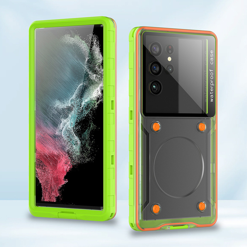 赤唐辛子6.9インチ携帯電話共通防水潜水携帯電話ケース屋外運動簡易転倒防止透明保護カバー|undefined