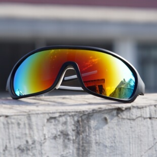 Cross-border outdoor sports sunglasses real film color one-piece large frame cycling pc sunglasses bicycle driver