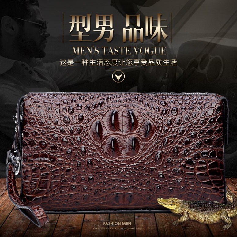 Men's clutch anti-theft business casual crocodile leather large capacity wallet men's multi-card men's bag a generation of hair
