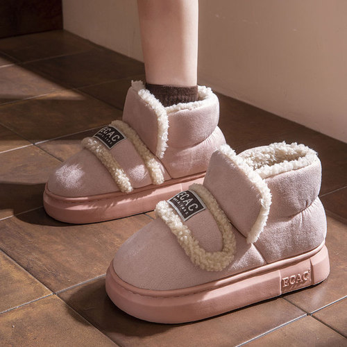 Snow boots, bags, and cotton slippers, women wear outer clothes, home velvet warm couples cotton shoes, men can wear outer clothes in autumn