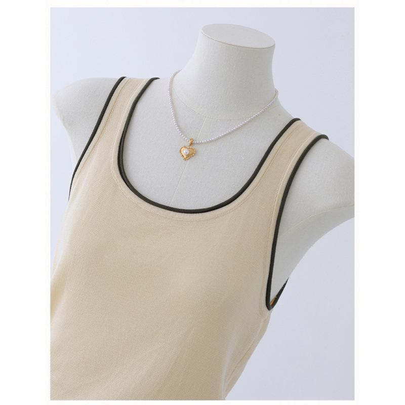 2026 Spring/Summer New 100% Tencel Women's Round Neck Knit Sleeveless Camisole Slim Fit Short Base Shirt Thin Style 2026 Spring/Summer New 100% Tencel Women's Round Neck Knit Sleeveless Camisole Slim Fit Short Base Shirt Thin Style