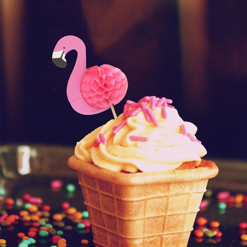 Flamingo pineapple Hive 10 branch 15cm Summer party bar Cake decorate fruit Cocktail