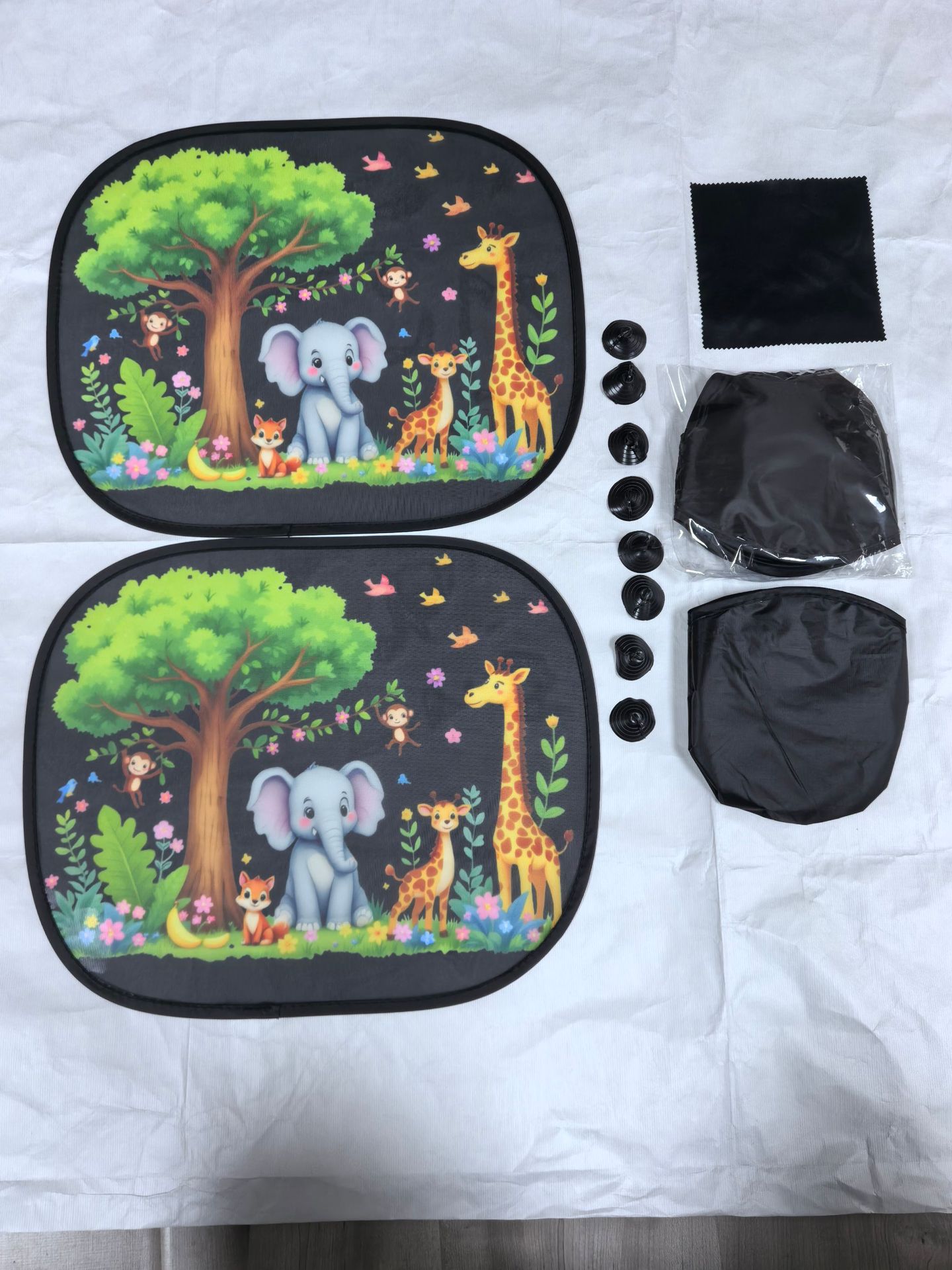 Children's Car Curtains, Sunshades, Magnetic Sunshade Curtains, Summer Baby Sun Protection and Heat Insulation Curtains, Cartoon Car Side Window Thick Sunshades