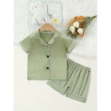 K 13987 Solid flame retardant kids home wear set ��ɫ��ȼ��