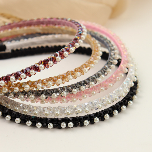 Cross-border new full-diamond hair accessories, hair hoops, fine metal crystal hair caves, fashionable baroque rhinestone hair hoops, bridal headwear