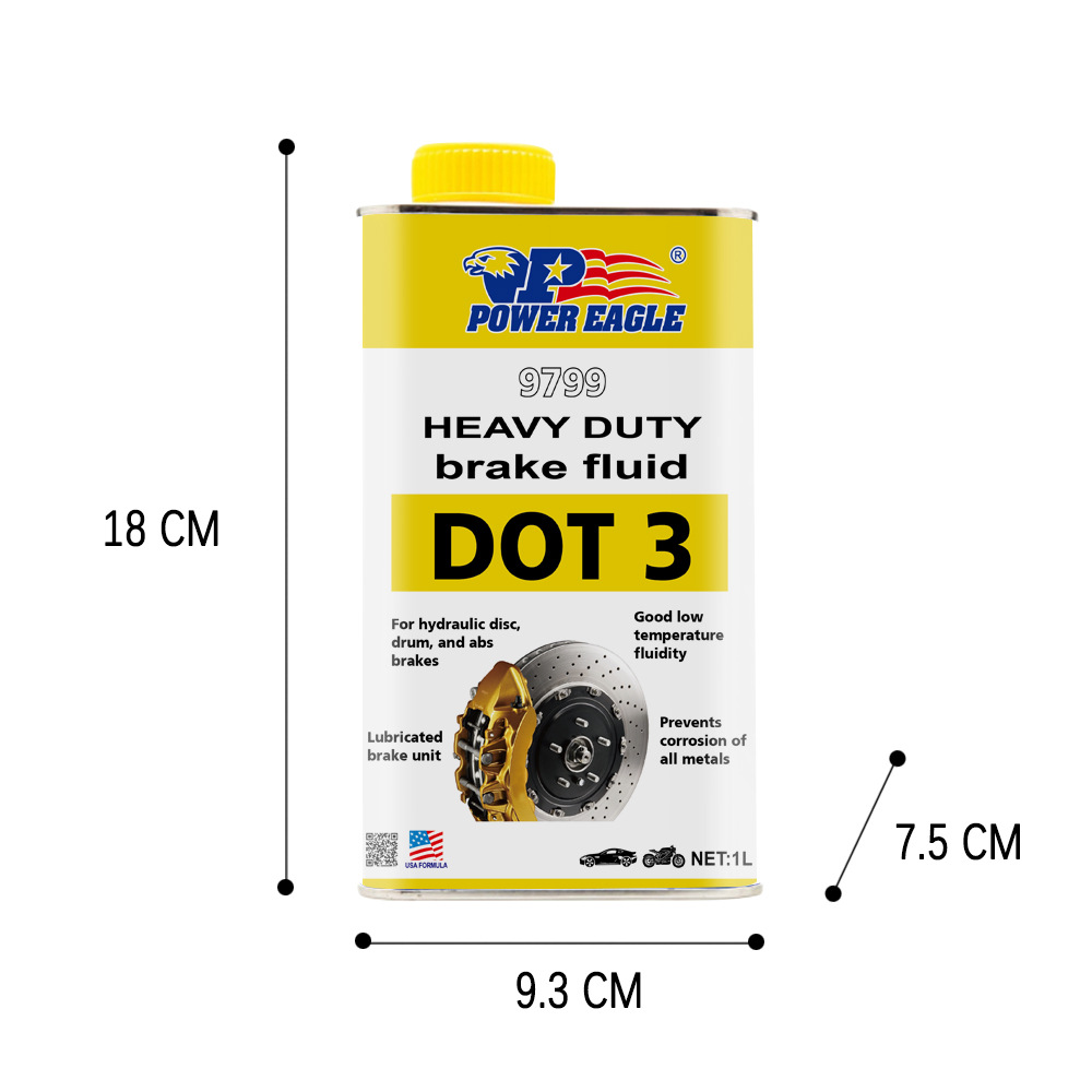 Thunderhawk DOT3 brake fluid is anti-corrosive and anti-rust for the entire system, compatible with rubber seals, does not expand or contract, and provides long-lasting protection