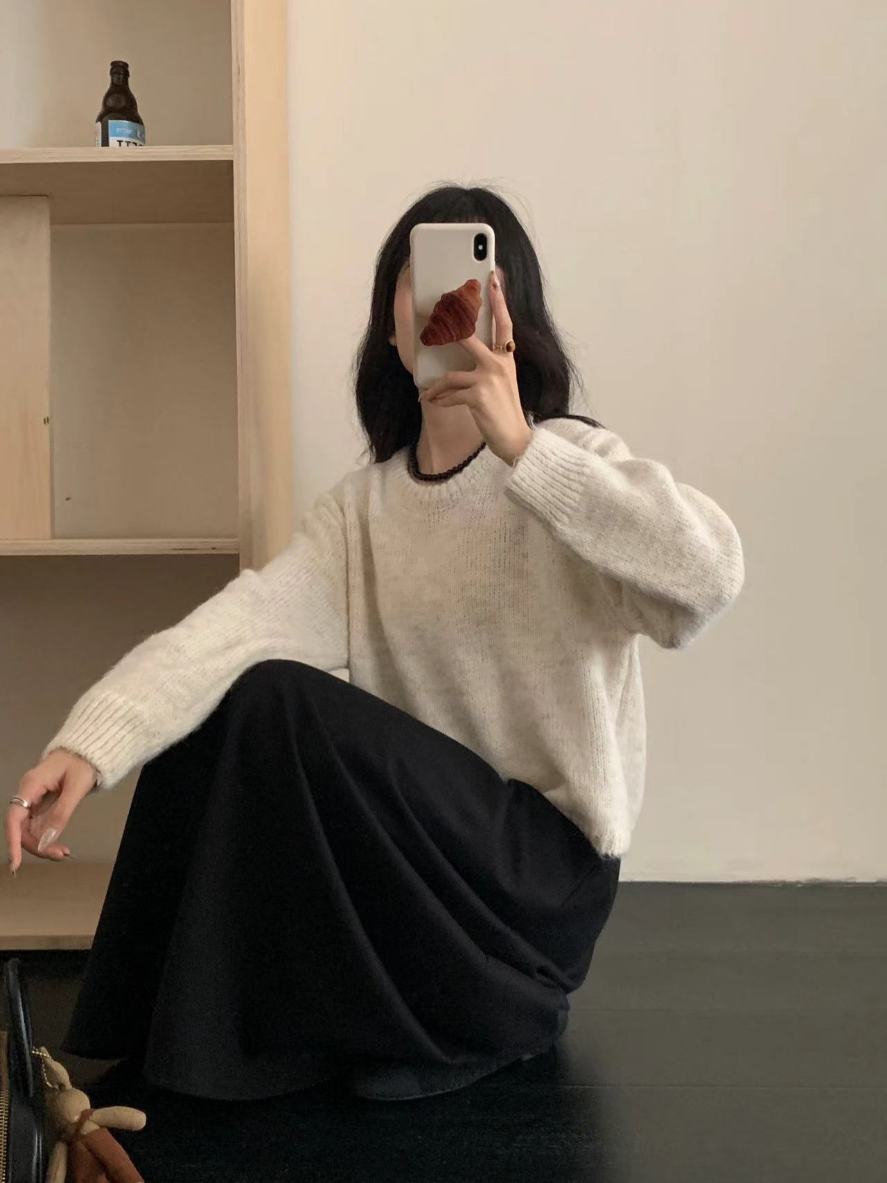 24 Dongpuyuan transfronterizo color sólido jersey suave viento 2024 otoño invierno nuevo estilo