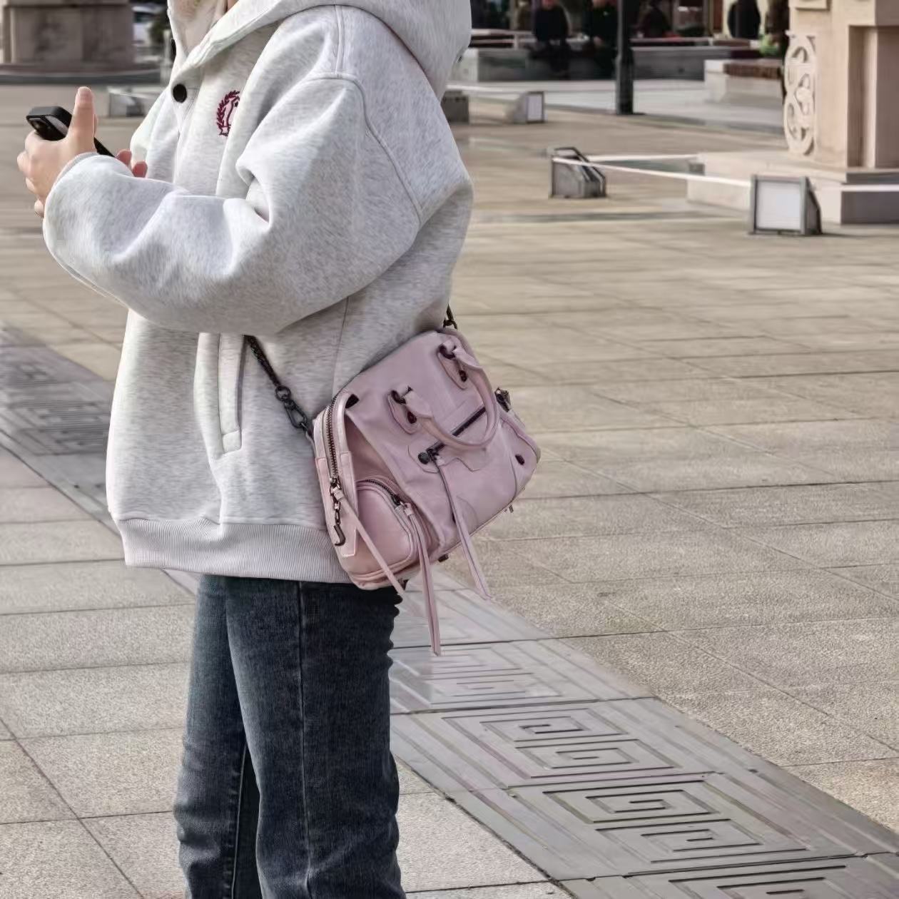 Trendy Cool Biker Bag 2026 New Arrival Versatile Casual Handbag Y2K Retro Design Shoulder Crossbody Bag - Thumbnail 4