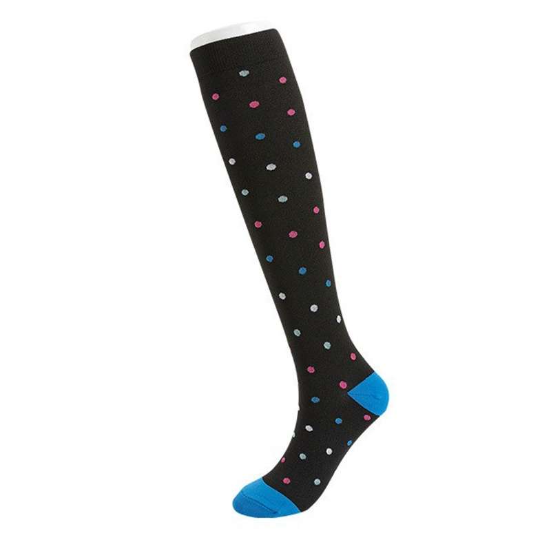 Compression Running Socks, Unisex Jacquard Knee-High Socks, Multiple Patterns, S/M & L/XL