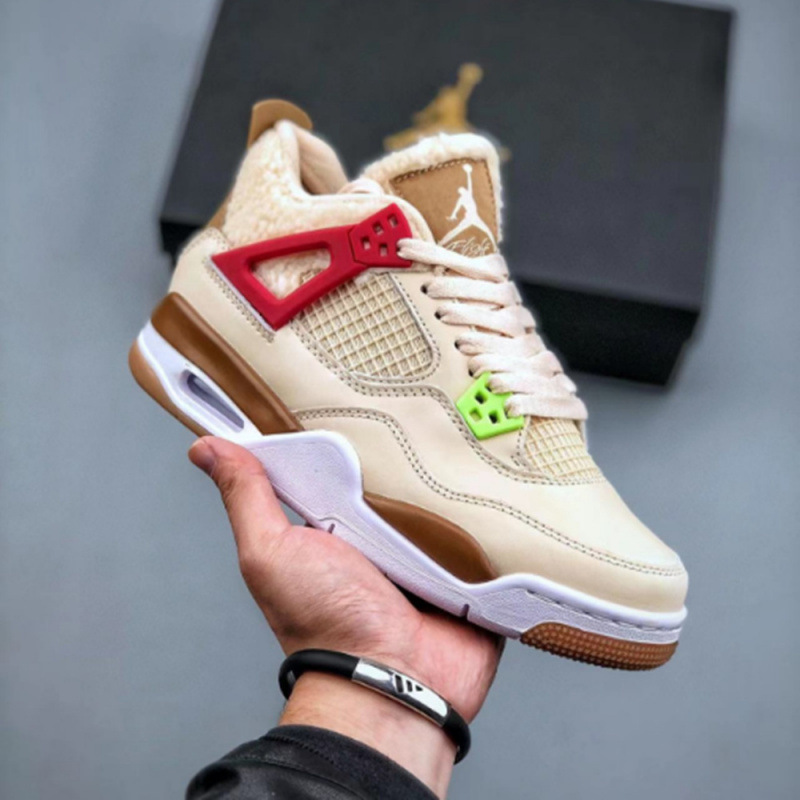 莆田靴工場卸売会社レベル AJ4 電気メッキグレーミリタリーグリーングレーウサギジョー 4 クロスボーダースポーツ男性と女性のブルーシューズ|undefined
