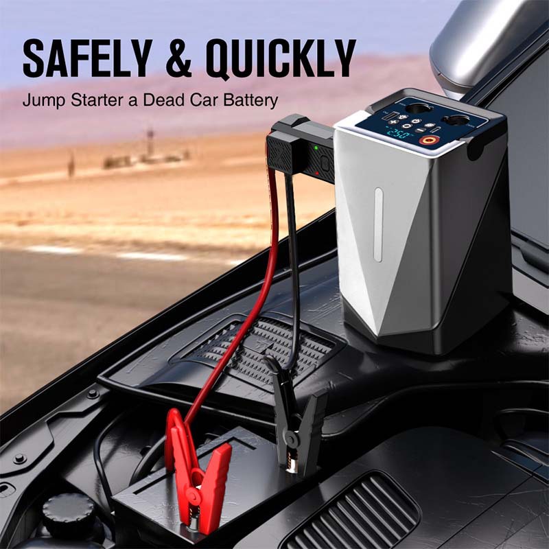 [Gf] Car Emergency Jump Starter with Air Pump and Vacuum Pump Integrated Multifunctional Car Electric Air Pump