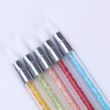 Silica gel double-sided manicure brush for manicure, carved diamond crystal, new collection, 5 pieces