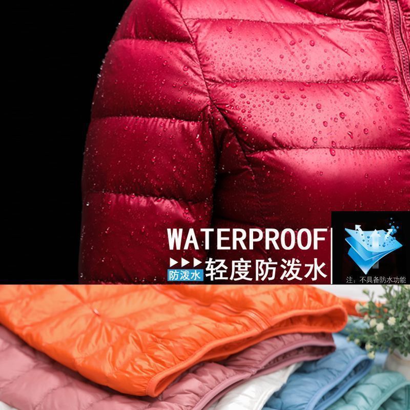 轻薄羽绒棉服女短款连帽2023秋冬新款修身大码薄款女轻便外套正品