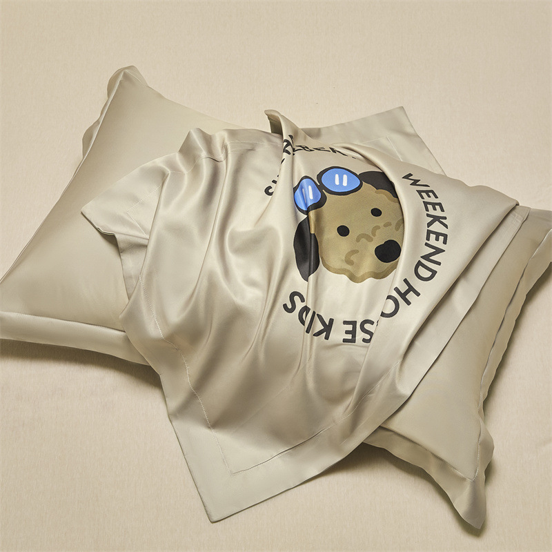 Un par de fundas de almohada de seda de hielo de 48cmx74cm fundas de almohada de seda para el hogar 2025 nuevo juego completo individual premium