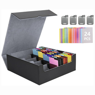 Card storage box with dedicated card supporter's transaction card deck box with 24 color distributors 4 buckles