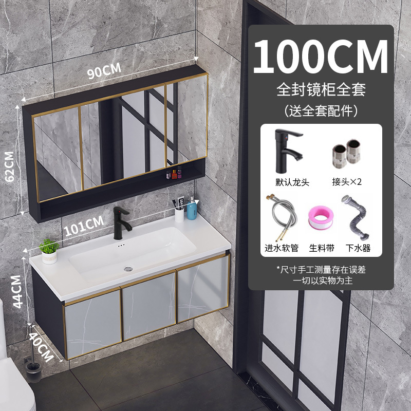 Pequeño apartamento ultra estrecho gabinete de baño mesa de lavado de aluminio espacio 40 lado ancho lavabo baño traje estrecho largo lavabo