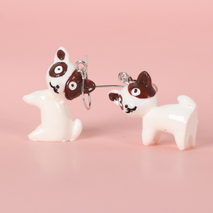 Cute Cartoon Creative Puppy Acrylic Earrings Niche Fun Animal Dog Children's Earrings