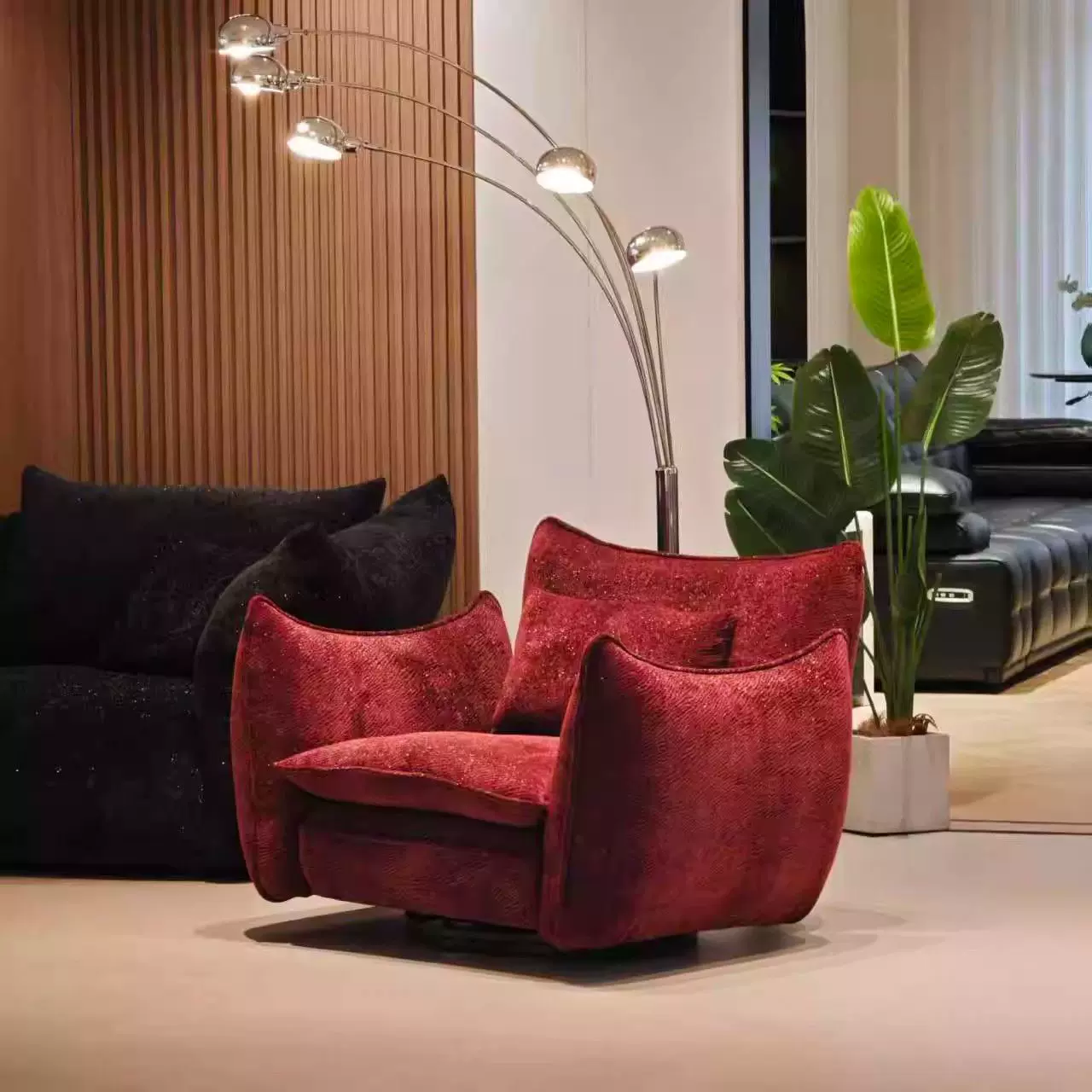 新款休闲椅法式复古极简单人沙发客厅舒适加厚沙发椅设计师卧室