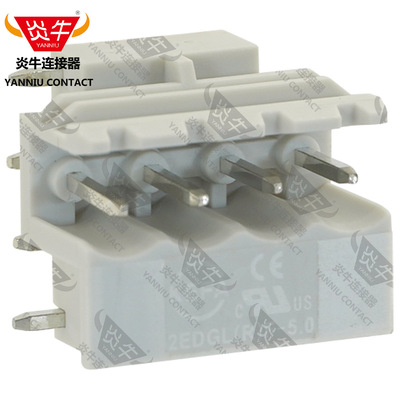 5.0mm炎牛DIN电子模块外壳PCB接线端子YN2EDGLF/KF/MSTBO2.5-G1L