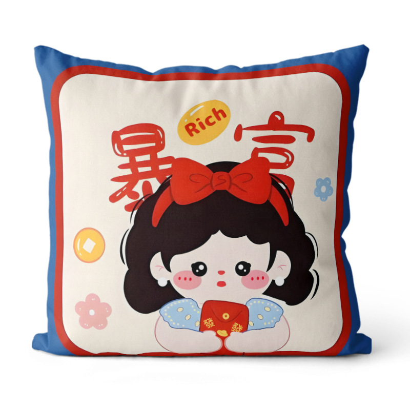 Cojín de estilo textil para primavera y verano, cojín de felpa simple con estampado, funda de cojín para cabecera de sofá, cojín cuadrado para coche.