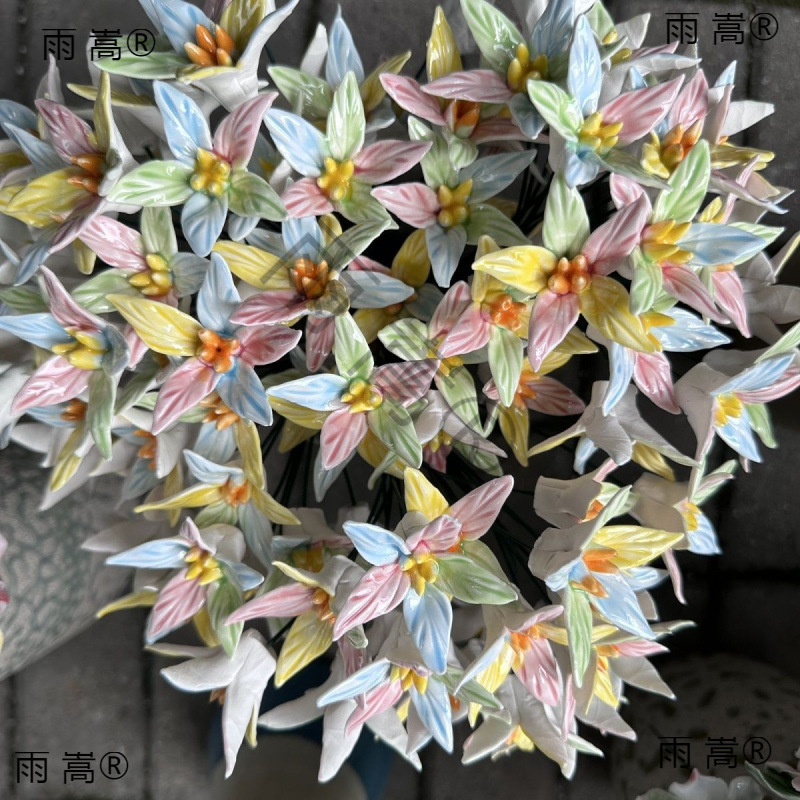 陶瓷仿真花花朵手工摆地摊花景德镇创意摆件永生桌面陶瓷雏菊