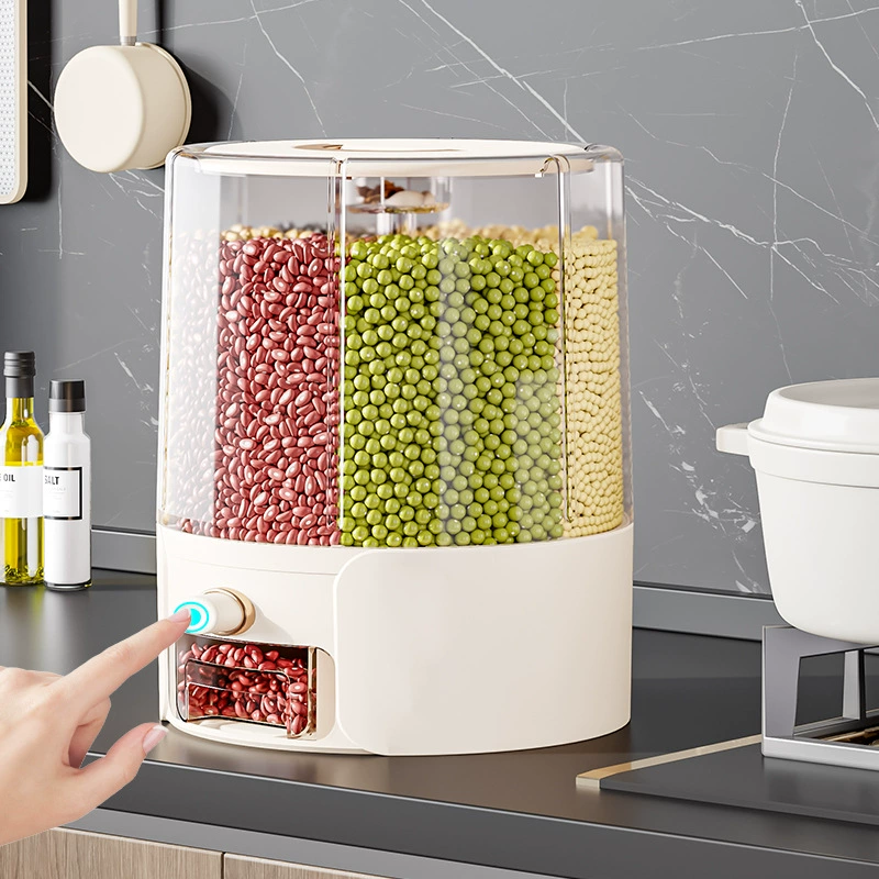 Ведро для риса, ящик для хранения зерна, вращающееся уплотнение, защищенное от насекомых и влаги, бытовое пищевое хранилище для зерна, новый стиль 2025 года