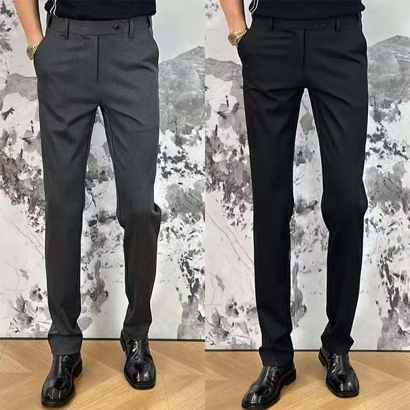 Men's Casual Pants Spring and Summer New Light Luxury High-End Business Dress Pants Simple Trendy European Versatile Slim Straight Men's Pants