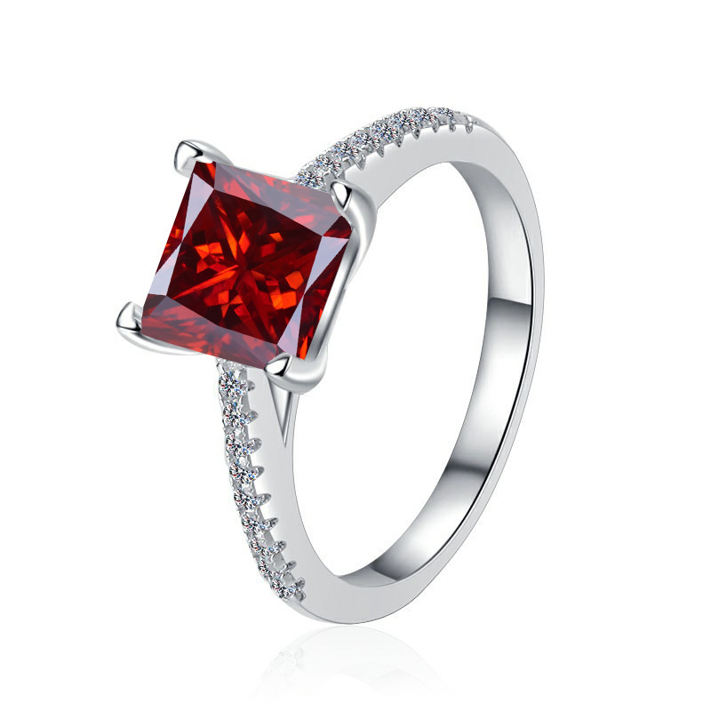 925 anillo de plata esterlina mujer nueva princesa de moda europea y americana Fang cuatro garras anillo de piedra de moissan plata fábrica en vivo