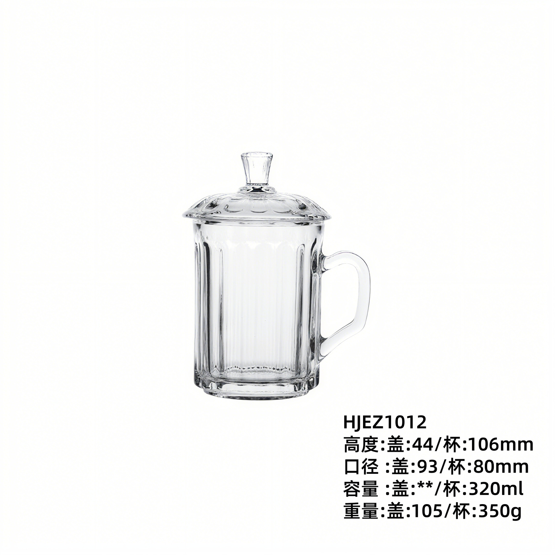 Taza de té de vidrio grueso al por mayor con taza de té cubierta con mango de taza de té de oficina doméstica con taza de agua para beber taza de té