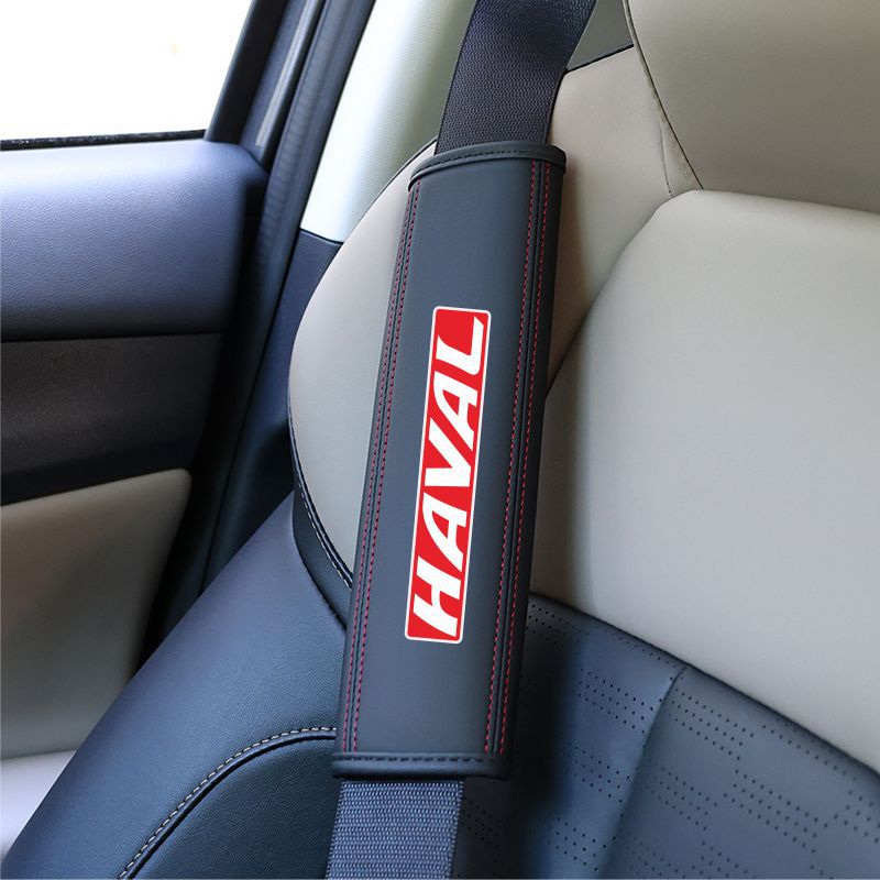 Universal | Universal Seat belt shoulder pad - haval-black-red-line-shoulder-pad-single-piece