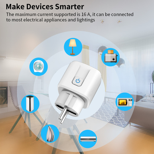 Zigbee Smart Plug, CE Compliant Universal Cross-Border Best Selling Product, Doodle App with Power Consumption Relay Function