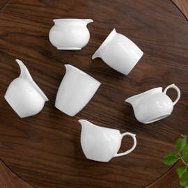 白瓷公道杯茶海分茶器陶瓷功夫茶具配件匀茶杯家用大号公道壶LOGO