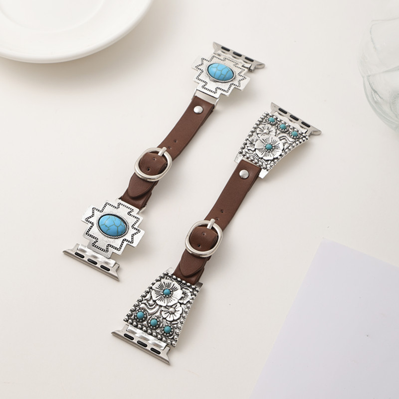 40g Weight iPhone Applicable Brands Zinc alloy Strap Material Watch Strap Classification 1 Piece Quantity Holiday, Daily Occasion Geometric Pattern Unisex Gender Retro, Ethnic Style, Bohemian Style Retro Ethnic Style Bohemian Geometric Zinc Alloy IPhone Watch Strap 4