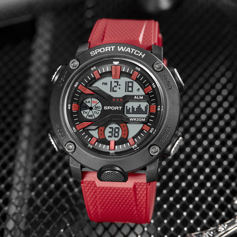 Reloj de los hombres deportes al aire libre correr tiempo luminoso impermeable multi-funcional Internet celebridad juventud estudiante reloj electrónico