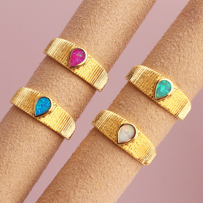 Simple Style Geometric Copper Plating Rhinestones Rings 1 Piece