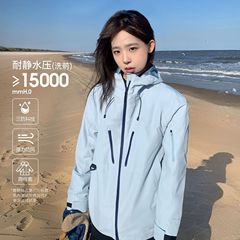 骆陀同款铠甲冲锋衣女三合一男户外防风防水保暖两件套登山服外套