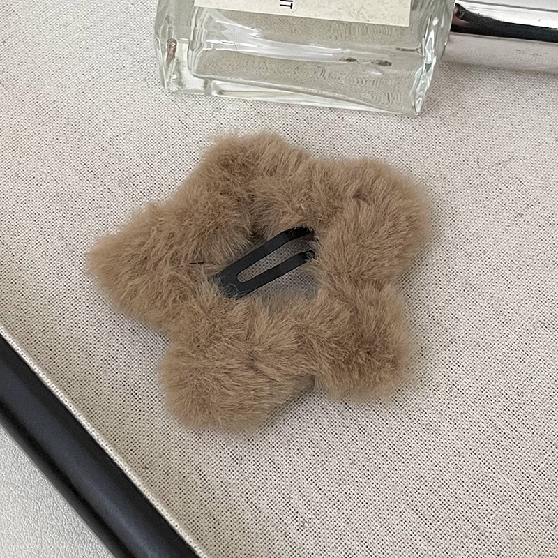 Colorido estrella peludo horquilla femenina Otoño e Invierno lindo Bangs BB clip horquilla trasera cabeza rota pelo clip lateral pinza