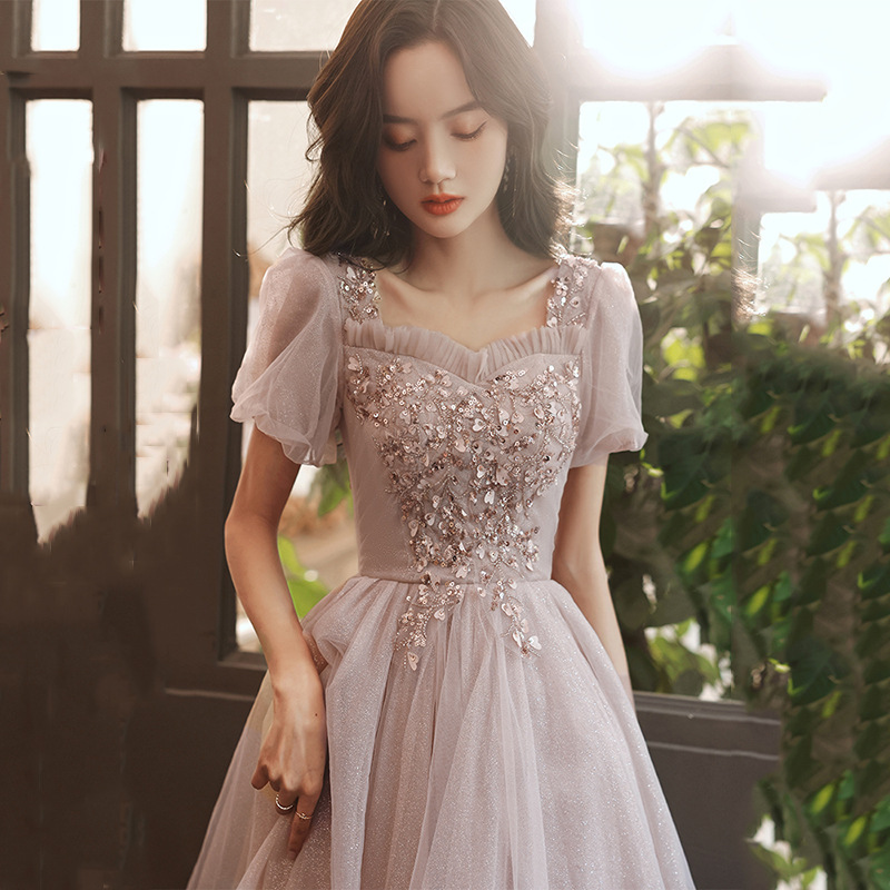 New Style Summer and Autumn Dress for Petite Women, Suitable for Socialites' Birthdays, Can Be Worn Casually, Pink Elegant Evening Gown New Style Summer and Autumn Dress for Petite Women, Suitable for Socialites' Birthdays, Can Be Worn Casually, Pink Elegant Evening Gown