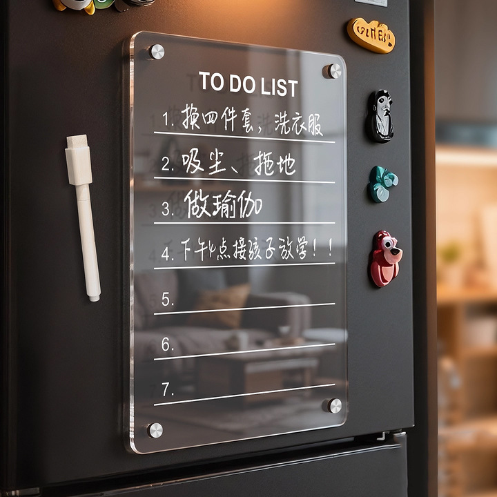 Transparent Acrylic Refrigerator Magnetic Message Board Memo List Entryway Planner Iron Door Magnet Display Transparent Acrylic Refrigerator Magnetic Message Board Memo List Entryway Planner Iron Door Magnet Display