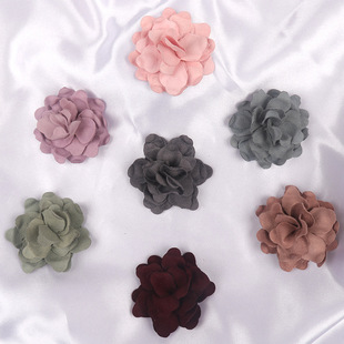 Factory Direct Sales Spot 5cm Camellia Clothing Accessories Accessories Handmade Flower Accessories Fabric Flower Jewelry Chest Ornaments