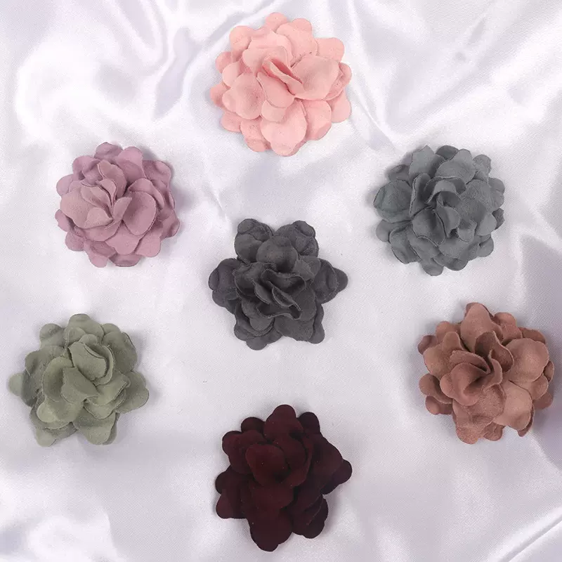 厂家直销现货5cm山茶花服装辅料配饰手工花辅料布艺花朵饰品胸饰