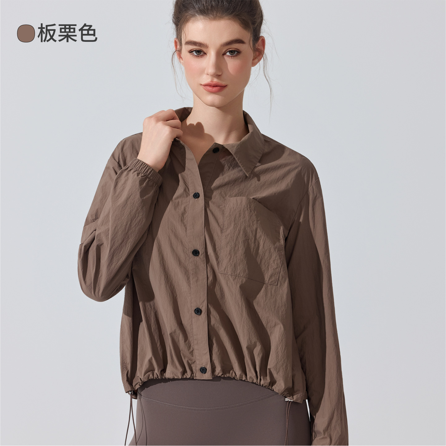 Camisas deportivas casuales antiviento de manga larga delgada suelta protección solar a prueba de viento camisa de yoga chaqueta de aire image 9